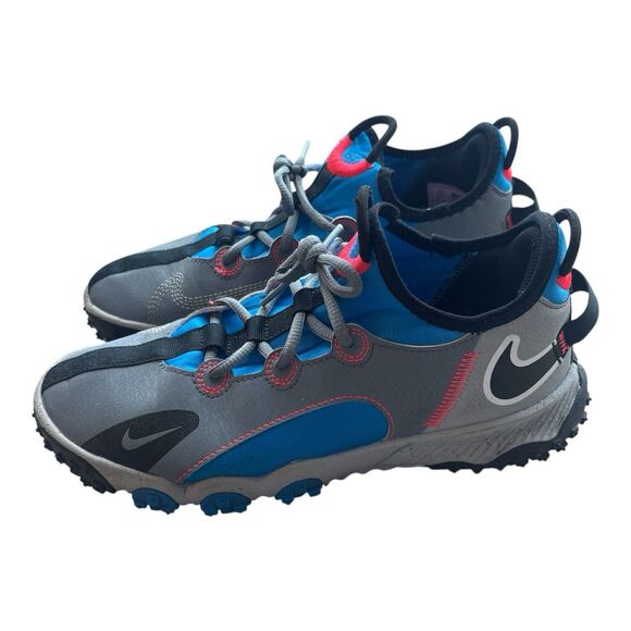 Nike Future Field Turf Cleats Youth 5.5Y Grey Blue Red Soccer Baseball Shoes - Picture 1 of 13